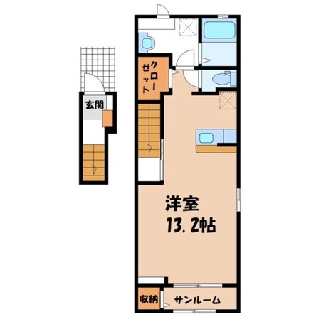 宇都宮駅 徒歩38分 2階の物件間取画像